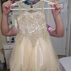 Gold little girl dress